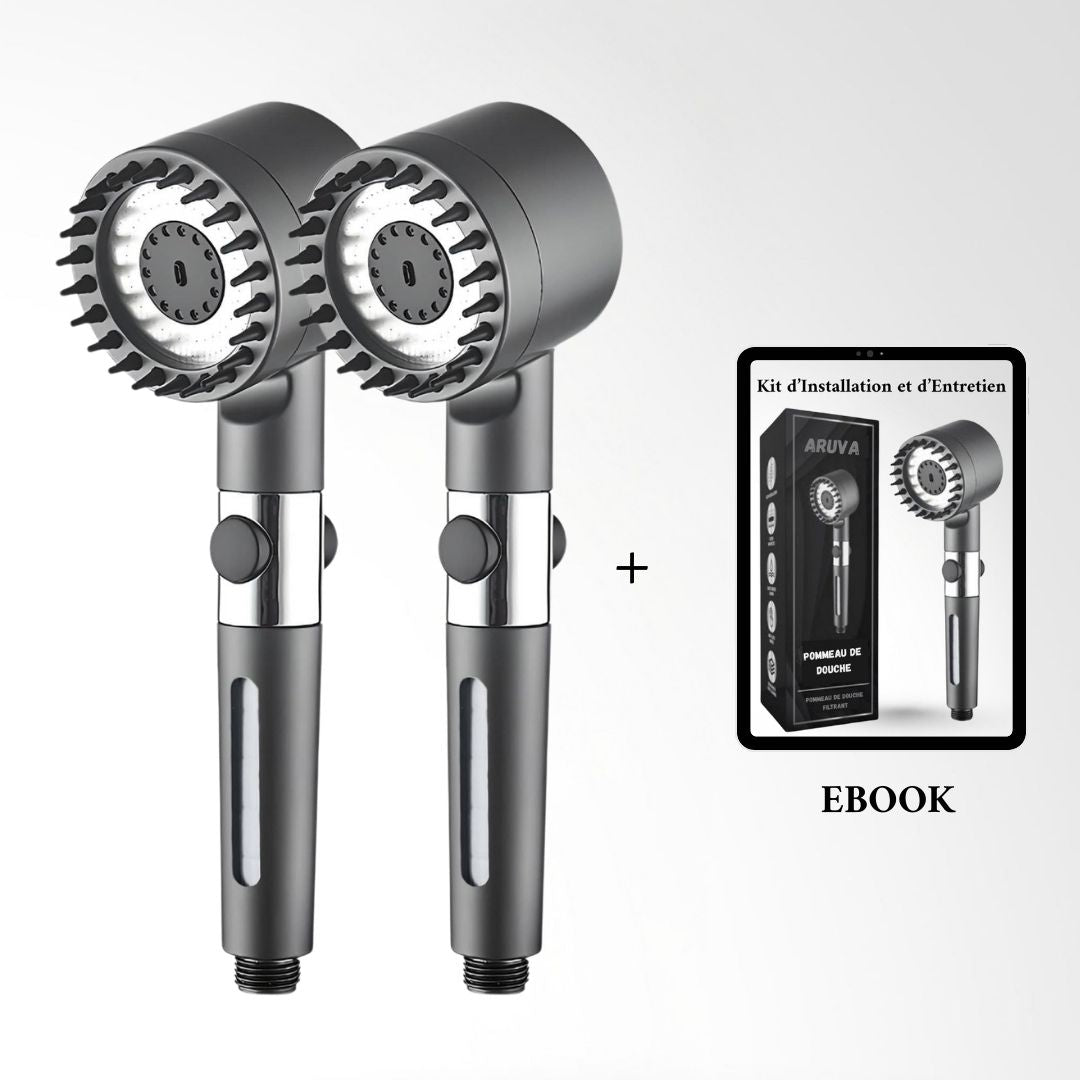 2 Pommeaux de douche filtrants + Ebook Offert