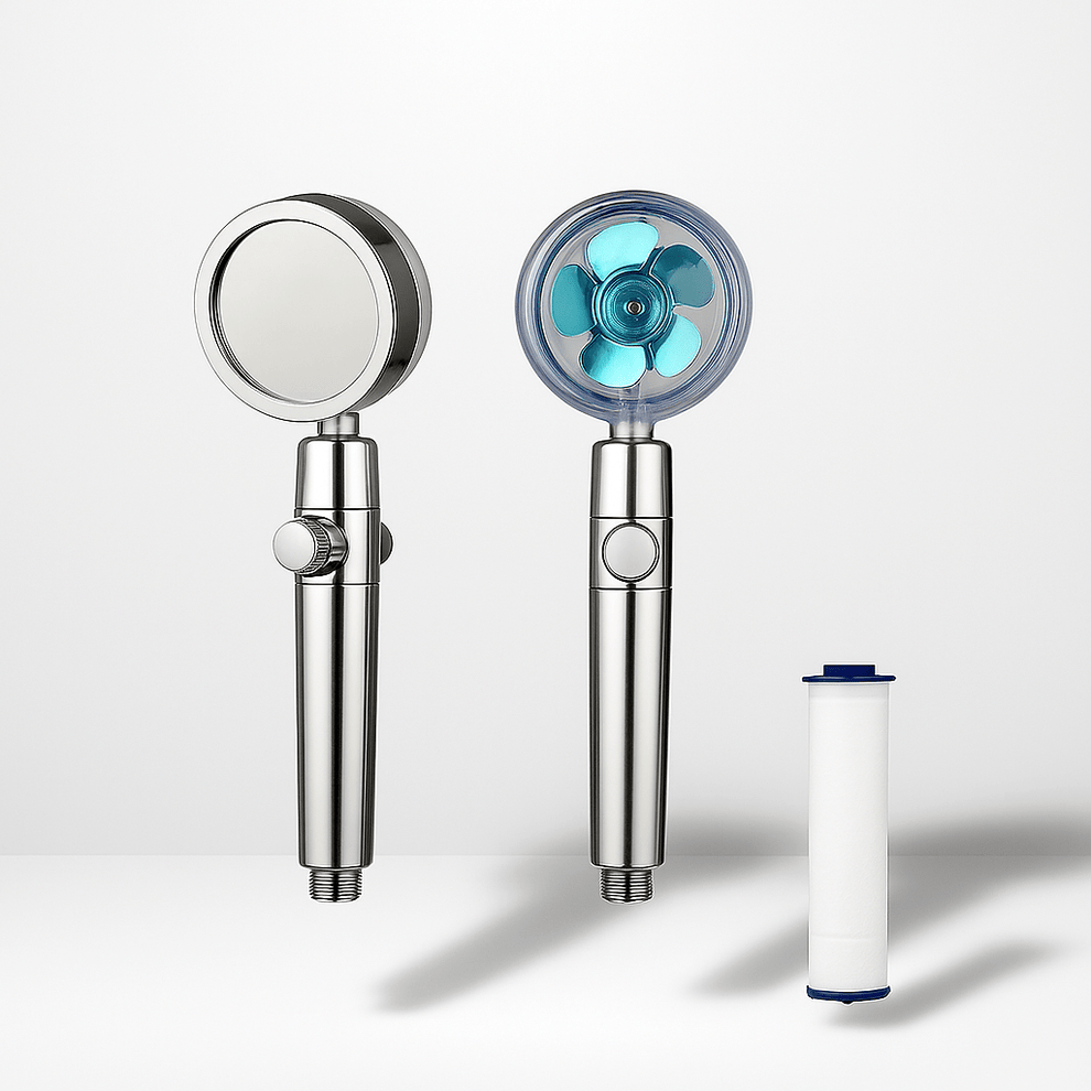 Pommeau de Douche Anti-calcaire – Haute pression avec turbine rotative 360°