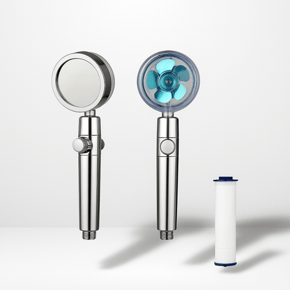 Pommeau de Douche Anti-calcaire – Haute pression avec turbine rotative 360°